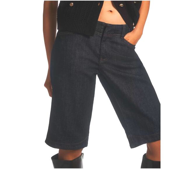 Anthropologie Pilcro Low-Rise Straight-Leg Riding Capri Jeans Shorts | Sz 29 NEW - Picture 2 of 12